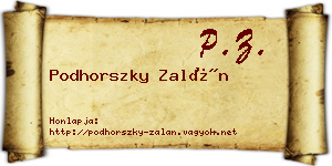 Podhorszky Zalán névjegykártya